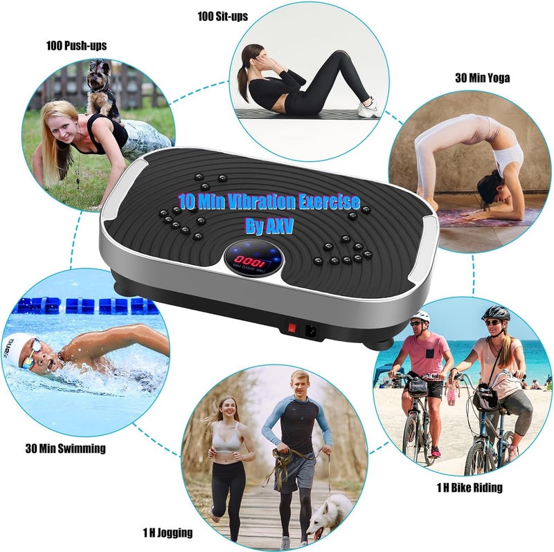 AXV Vibration Plate Exercise Machine Whole Body Workout Vibrate Fitness Platform Lymphatic Drainage Machine for Weight Loss Shaping Toning Wellness Home Gyms Workout - Image 2